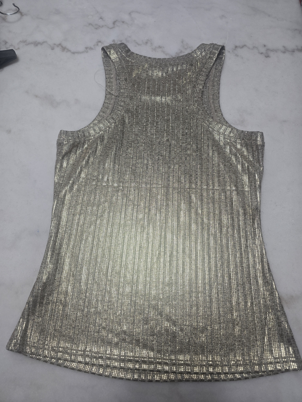 Metallic Gold  Ribbed Tank Top - Women